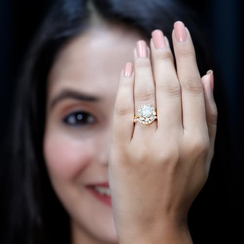 Certified Lab Diamond Bridal Ring Set, Ef-Vs Quality, 8 mm Diamond Vintage Inspired Engagement Ring With Wedding Band4