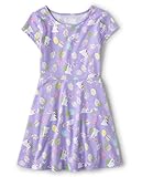 The Children's Place,Short Sleeve Fashion Dress,Petal Purple,Medium (7/8)