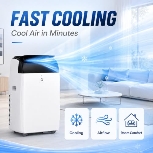 Image of 14,000 BTU Portable Air Conditioners, Cools Large Room Up to 700 Sq.Ft, 4-in-1 AC Unit with Dehumidifier & Fan, Remote Control, Quiet Sleep Mode, Energy Efficient for Home Office Garage