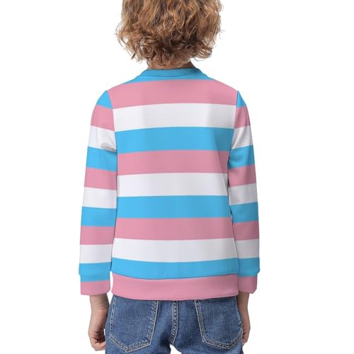 Transgender FlagChildren's Casual Pullover Sweatshirt Loose Fit9-11Y2