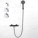 ♕🚿2.Duschsystem aus hochwertigem Messing + Edelstahl + ABS-Kunststoff mit matter Oberfläche gefertigt, korrosionsbeständig und Anti-Rosten für eine ganz lange Lebensdauer!