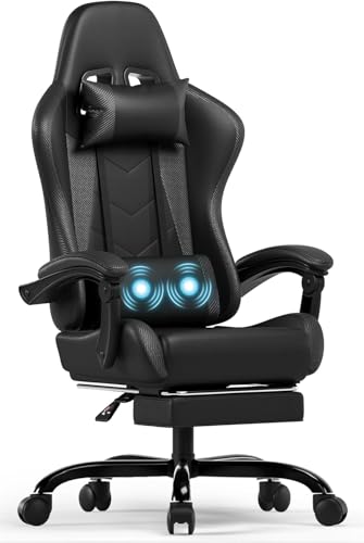 Devoko Sedia da Gaming Massaggiante con Poggiapiedi Telescopico,...