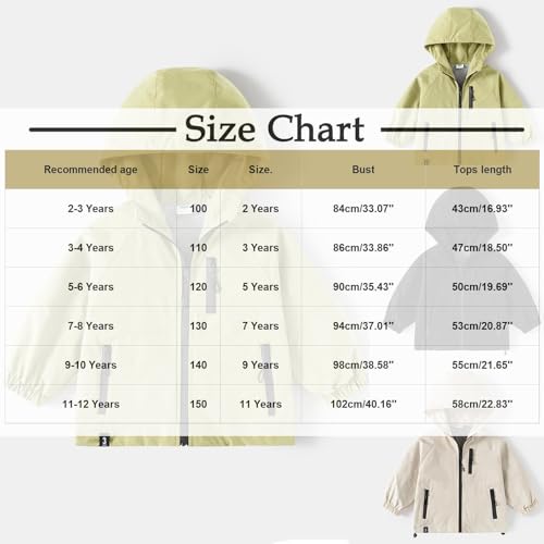 Raincoat for Boys Lightweight Waterproof Hooded Jackets Casual Loose Zip Up Hoodie Windbreaker Pockets Fall Fashion3