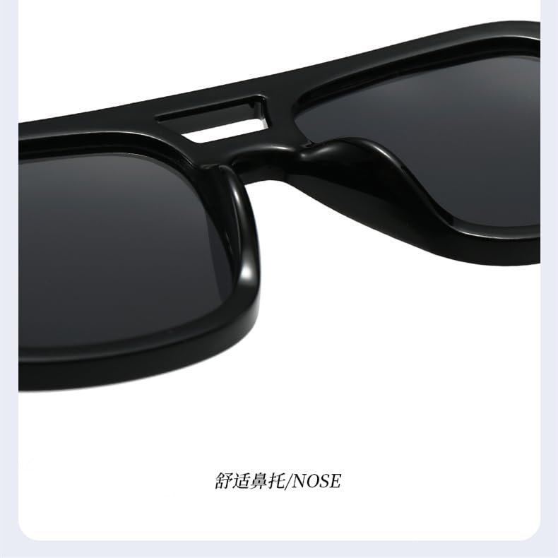 Lunettes de soleil à monture large unisexes style rétro chic