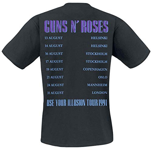 Guns N’ Roses 1991 Illusion Homme T-Shirt Manches Courtes Noir Regular/Coupe Standard - Les Beatles, Paul McCartney, John Lennon, RIngo Starr, George Harrison Guns N' Roses 1991 Illusion Homme T-Shirt Manches Courtes Noir Regular/Coupe Standard – Image 3