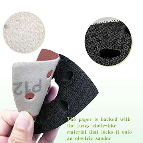 104Pcs Oscillating Tool Detail Sanding Pads Kit, 100Pcs Triangular Sanding Padpapers, 4Pcs Triangle Sanding Pads For Plaster/Wood Other Surfaces Polish Sanding #TOP3