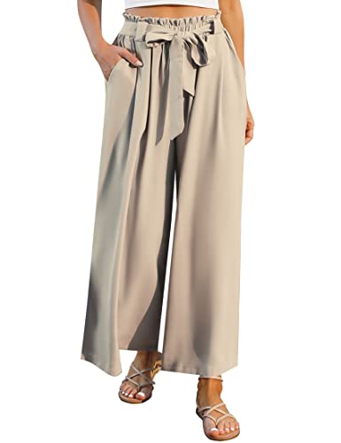 Terecey Weite Hose Damen Weites Bein Pants Palazzo Hose Damen Elegant Weit...