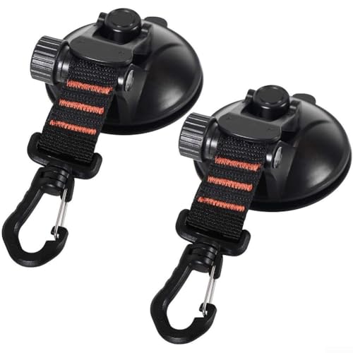 Anclaje portátil para tienda de campaña de coche con base de succión fuerte y gancho para acampar al aire libre, rojo, paquete de 4 (2 piezas)