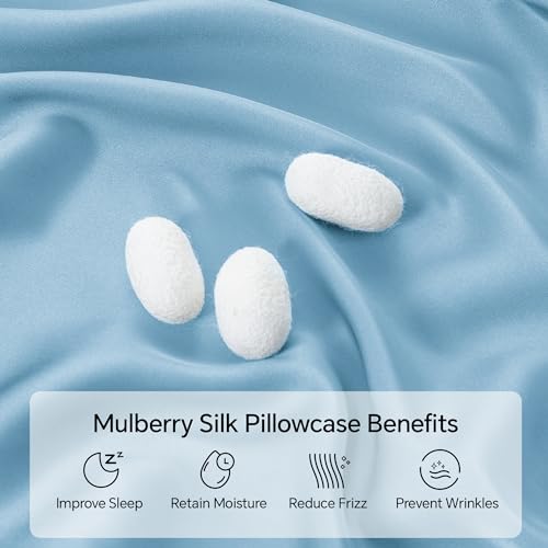 Image of INFIIXSO Silk Pillowcase Light Blue 20 inchx54 inch