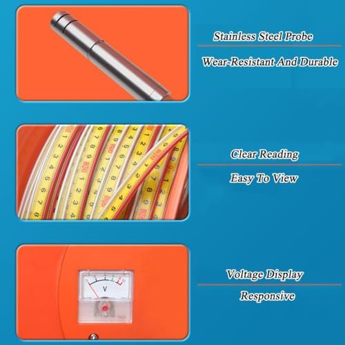 Deep Well Water Level Meter with Probe & Steel Tape, 150m Depth Gauge, Indicator Light & Peak Display, Accurate Well Water Depth Measurement Tool