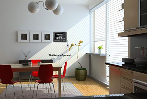 image for JALL Digital Calendar Alarm Day Clock - with 8” Screen Display, am p