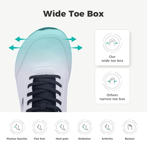 Image of IIV Mens Walking Shoes with Arch Support Wide Toe Box Tennis Sneakers Plantar Fasciitis Running Shoes
