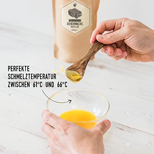 beegut Bienenwachs Pastillen - 100% natürliches Bienenwachs - perfekt für Kosmetik, Bienenwachstücher oder als Kerzenwachs - 200g nachhaltig verpackt – Bild 5