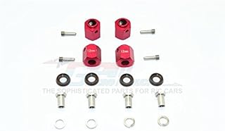 GPM For Traxxas TRX-4 Trail Defender Crawler/TRX-6 Merc-Benz G63 Upgrade Parts Aluminum Wheel Hex Adapters 12mm - 4Pcs Set Red