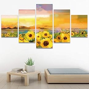 SIGNWIN 5 Panel Canvas Wall Art Modern Art...