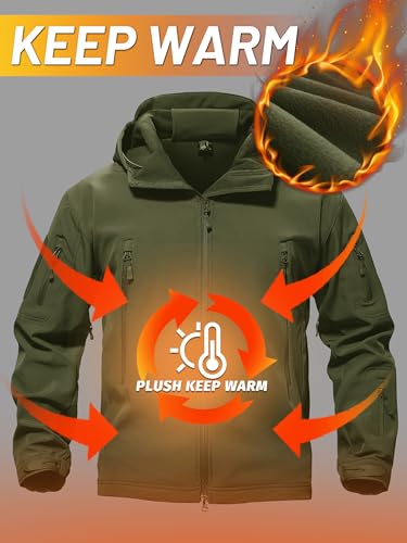 image for TACVASEN Men Winter Windproof Snowboard Softshell Parka Jacket Tactica