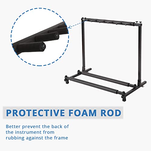 Ktaxon 3/5/9 Foldable Multiple Guitars Stand Display Stand Guitar & Bass & Banjo Holder For Band, Studio, Home (5 Guitar Stand) #TOP2