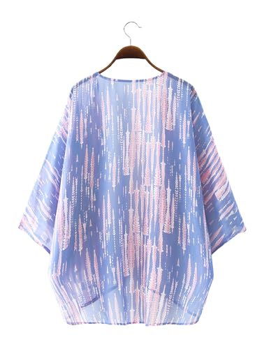 Image of Chunoy Women Short Sleeve Chiffon Kimono Beach Swimsuit Cover Up