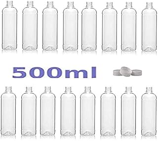 Clear PET Plastic Bottles with White Screw Caps Drinks Bottles Home Brew Beer 500ML (40)