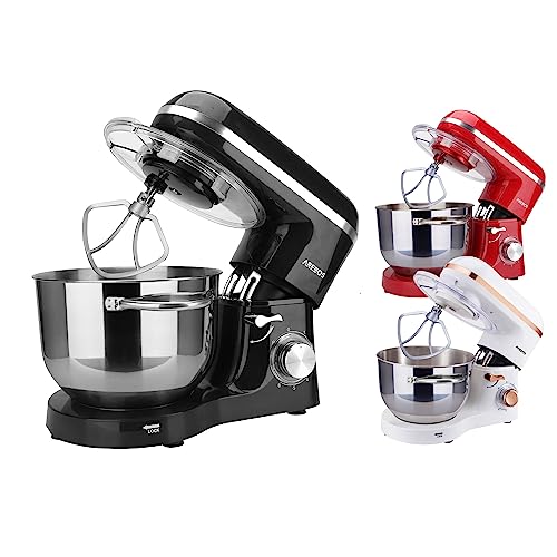 Arebos Robot Pâtissier Professionnel 1500W | Noir | Robot de Cuisine Multifonction avec Fouet,...