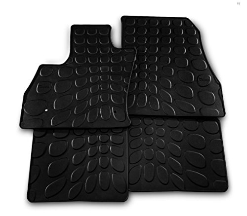 Set completo di 4 tappetini per auto, in gomma, antiscivolo, universali, con stampa marmorizzata, colore: nero e oro rosa