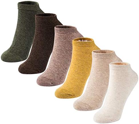 MAGIARTE Womens Ankle Socks Soft Pure Cotton Low Cut Athletic Casual Mutil Color No Show Socks for Women 6-Pack (color#02)