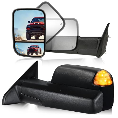 Image of Tow Mirrors Pair for 2009-2018 Ram 1500, 2010-2018 Ram 2500 /3500