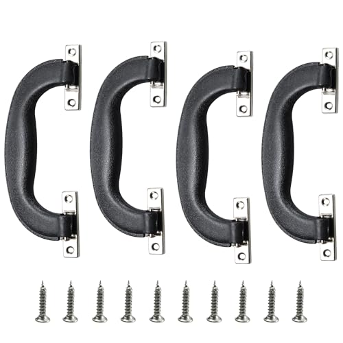 Image of 4Pcs 150mm Plastic Luggage Trunk Pull Handle, Black Suitcase Side Holder Long Pull Handle, Replacement Handle for Travel Suitcase