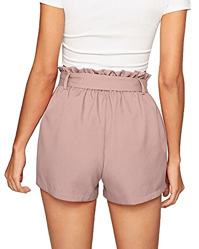 Image of ADDYVERO Solid Women Pink High Waist Shorts
