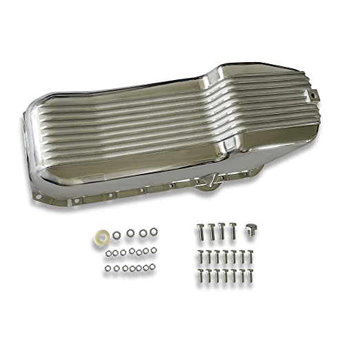 Demotor Performance For 80-85 Sbc Chevy Retro Finned Polished Aluminum Oil Pan 305 350 Small Block #TOP2