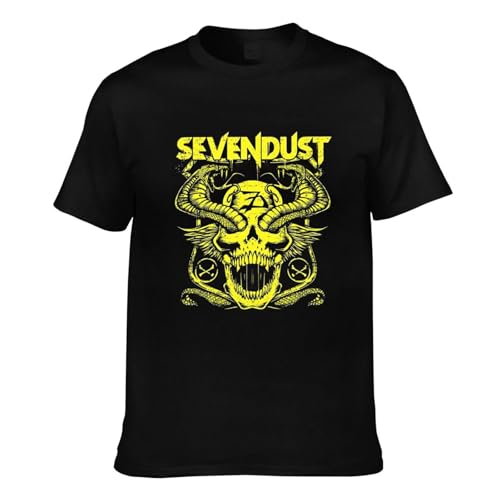 Sevendusts Shirt Mens T Shirt Short Sleeve Crew Neck Tees Double Sided Printing Classic Tshirts Black2