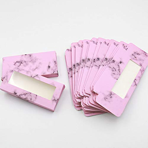 HBZGTLAD NEW 50pcs Empty Eyelashes Packaging Soft Paper Lash Box holographic Design for 25MM Strip Lashes 3D Mink Lashes (16#)