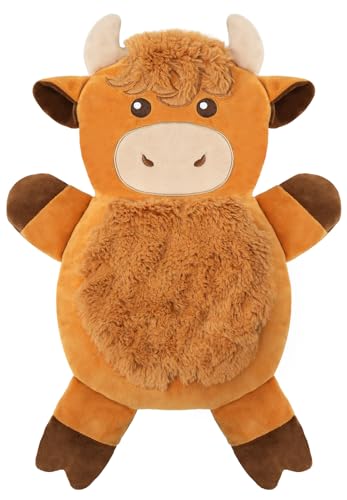 Image of Microwave Heating Pad for Pain Relief, 16 inch x 11 inch Microwavable Heating Pads for Cramps, Back Pain, Neck Shoulder, Muscles, Knee, Joints, Natural Heat Pack Moist Heat, Highland Cow with Round Eyes