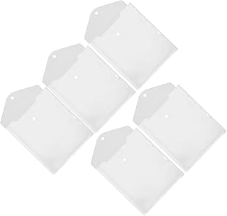 Abaodam 5Pcs 11 Furos Folhas Soltas Escritório Transparente Película Protetora Pastas De Papel Pasta De Plástico Pastas De Arquivo 12 Bolso Fichário Envelope De Arquivo Para Fichário