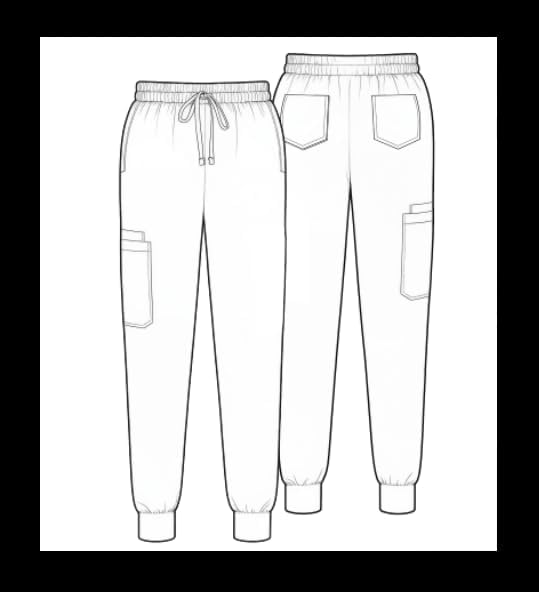 Medical Scrub Pants for Women, Jogger Pants with 6 Pockets, Soft Womens Scrubs Pant Drawstring Mid-Rise Cargo Pants - Image 5