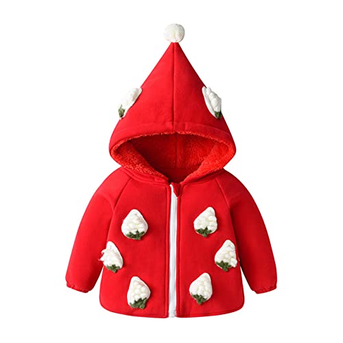 Toddler Girls Fleece Sherpa Coat Cute Hooded Zipper Jacket Thick Warm Winter Windproof Outerwear Long Sleeve Coats