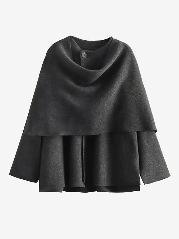 Womens Winter Oversized Scarf Jacket Peacoat Coat Shawl Wraps Long Sleeve Button Down Knit Sweater Cardigan - Image 4