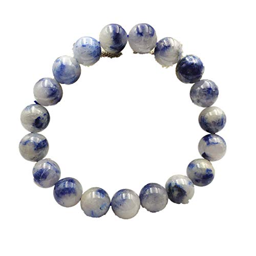 Quartz dumortiérite bleu naturel 9,5 mm des perles rares pleines de sérénité