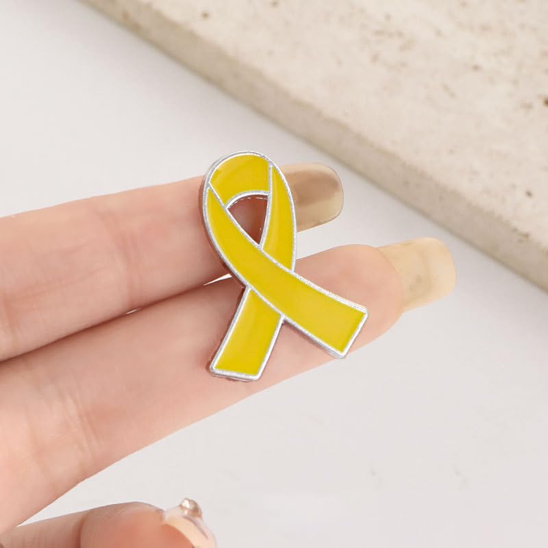 Image of Multicolor Cause Awareness Ribbon Lapel Pin - Yellow, Purple, Red, Pink Ribbons - Prevention & Awareness Campaigns Enamel Lapel Pin Support Campaign Charity Donation Event Accessorie