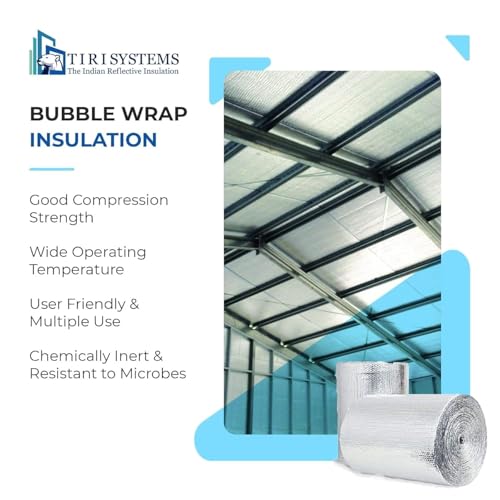 Image of Aluminium Silver Bubble Sheet Thick for Light Weight Reflective Insulation Waterproof, Solar Heat,Partition- 4mm x 1 Mtr (# Not Metal) Made of Virgin Plastic (Pack of 1)