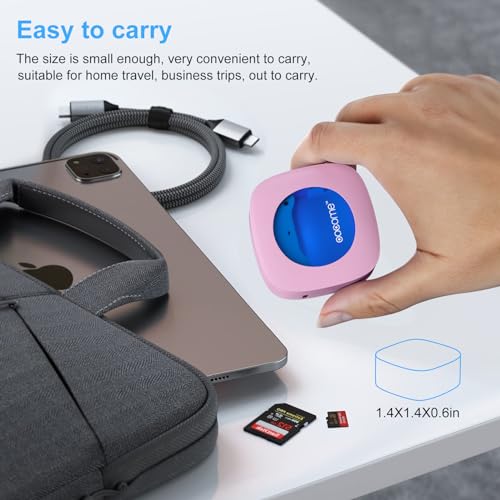 OOCOME Portable Deep UV Toothbrush Sanitizer Case Toothbrush Sanitizer Holder Organizer Case Toothbrush Cleaner Holder with Sticker free Punching for Travel and Family Use (Pink) - Image 2