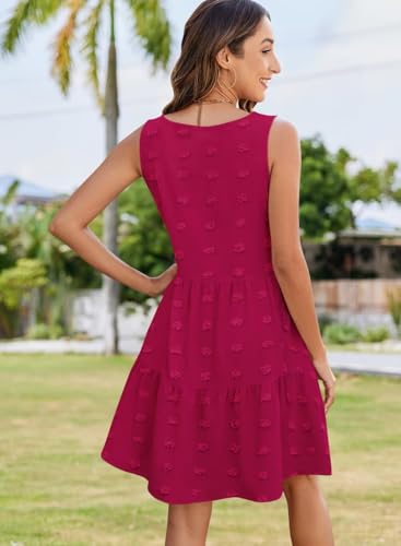 Image of QACOHU Women's Summer Sleeveless V Neck Mini Dress with Pockets Casual Sundress Beach Dresses for Women 2026