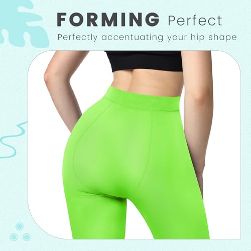 Image of 8 Pairs Solid Color Opaque Tights Set 8 Colorful Women's 80 Denier High Waist Footed Colored Pantyhose Legging Stocking