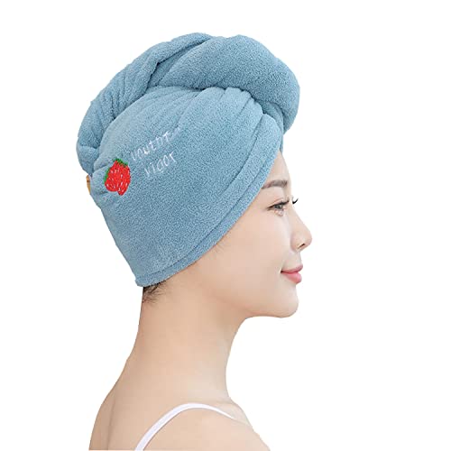 YLYDMY Haarturban schnelltrocknend, Turban Handtuch mit Knopf,Mikrofaser-Kopftuch Handtuch zum Trocknen von Haaren (Grün 80g) Cover