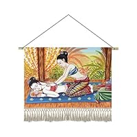 Amazon.co.jp: 棒付きタペストリー タイ マッサージ タッセル付き