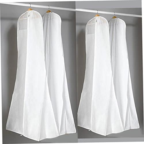 GLEAVI 1PC Wedding Dress Storage Bag Fishtail Garment Cover for Bridal Gown Nonwoven White for Photography Events and Preservation2
