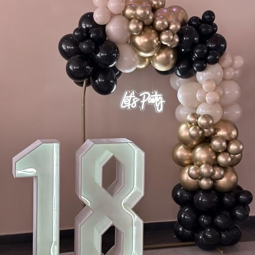 Sand White Black Gold Balloon Arch Kit,Balloon Garland with Star Foil Balloons Metallic Champagne Gold Balloons for Birthday Baby Showers Boho Wedding Party 2026 New Years Decorations by BTZO - Used condition - Image 6