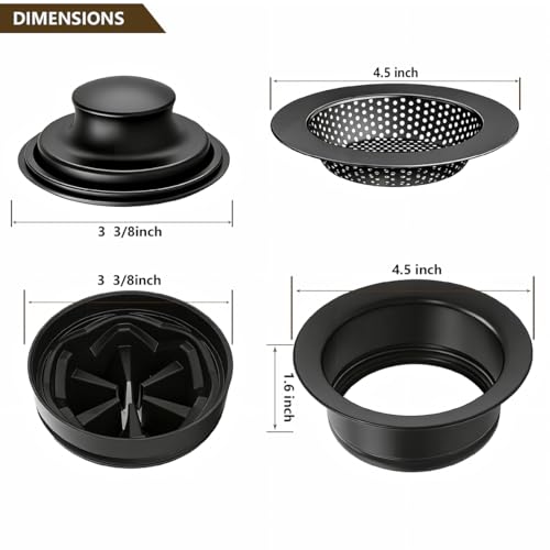 Kit 5 piezas para desechos cocina negro mate miniatura 2
