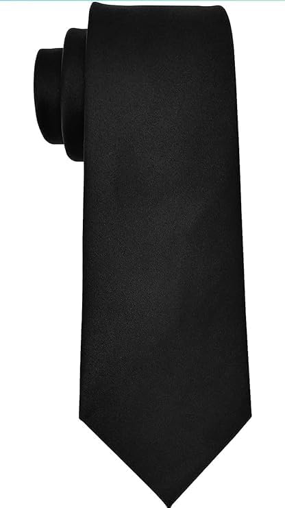 GIRLYZ ATTIRE Men's Solid Color Satin Microfiber Tie, Regular and Skinny Width for Office, Interview, Wedding Formal Dress (BLACK) (PACK OF 1)-picture-55