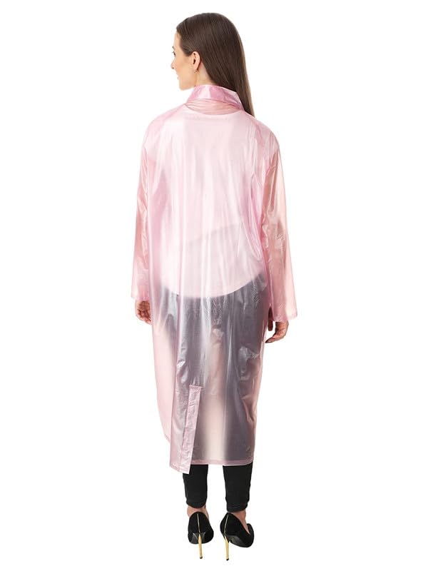 W+ Fancy Pink Women's Raincoat with Cap (Medium)